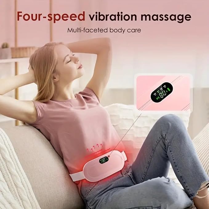 HeatEase™ :Portable Cordless Menstrual Heating Pad & Massage Belt with Adjustable Heat & Vibration for Period Pain Relief Sale price Rs. 999