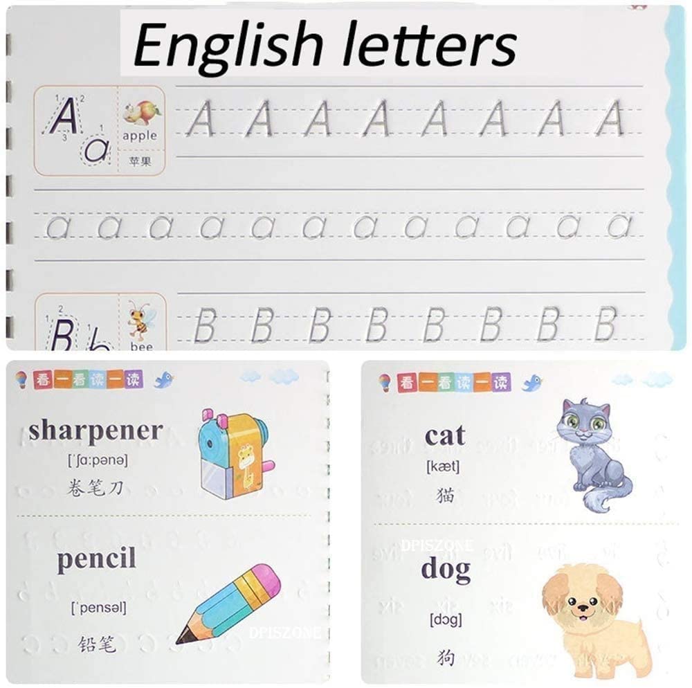 100 % Original Educational Kids Handwriting Practice book(4 BOOKS,1 PEN,1 GRIP,10 REFILL) Pack of 4 books