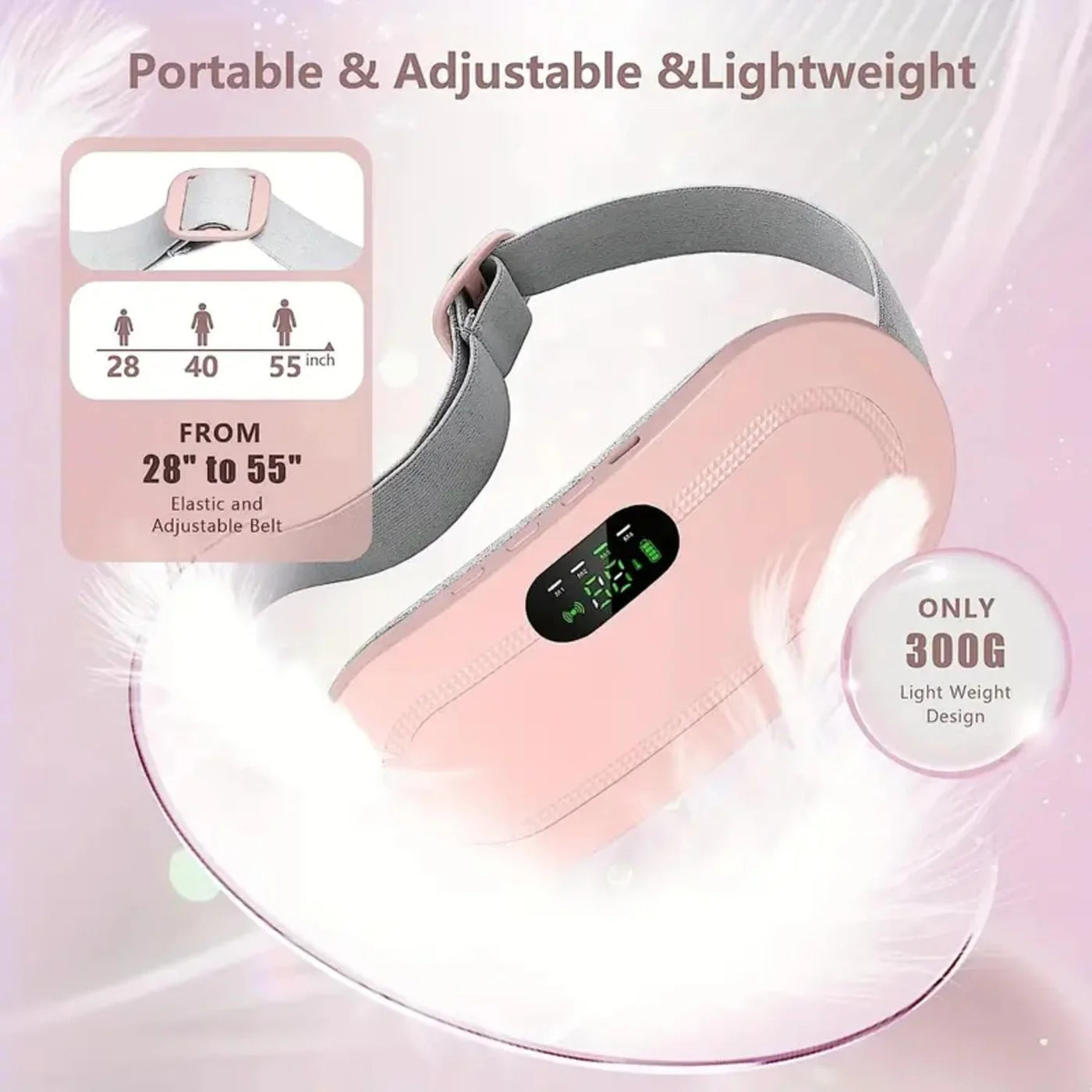 HeatEase™ :Portable Cordless Menstrual Heating Pad & Massage Belt with Adjustable Heat & Vibration for Period Pain Relief Sale price Rs. 999