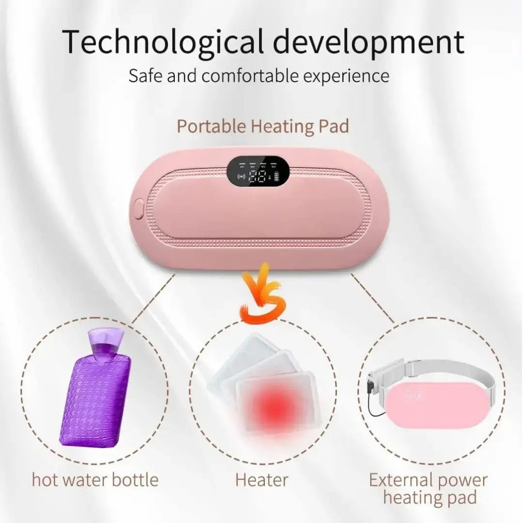 HeatEase™ :Portable Cordless Menstrual Heating Pad & Massage Belt with Adjustable Heat & Vibration for Period Pain Relief Sale price Rs. 999