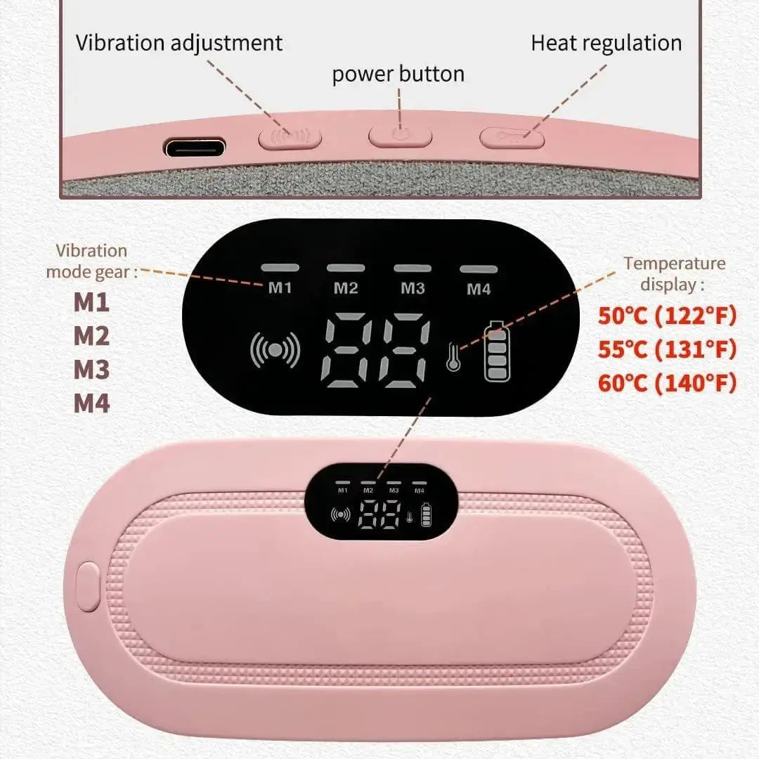 HeatEase™ :Portable Cordless Menstrual Heating Pad & Massage Belt with Adjustable Heat & Vibration for Period Pain Relief Sale price Rs. 999