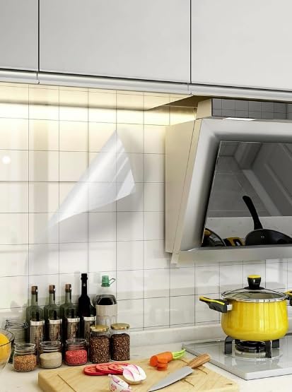 Buy 1 Get 1 Free Clear Kitchen Sticker, Waterproof Cupboard Sticker for Home Oil Proof Wallpaper